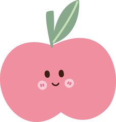 Healthy Fruit Apple hand drawn design in pastel colors