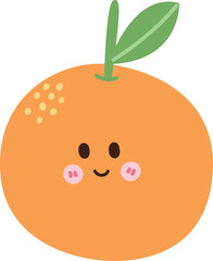 Healthy Fruit Orange hand drawn design in pastel colors