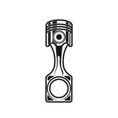 Isolated monochrome illustration of engine piston on white background