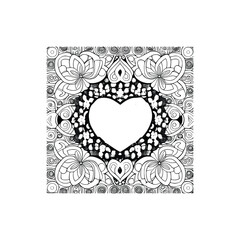 The heart-shaped frames ornate and floral elements are beautifully displayed in a Coloring Book.