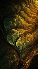 Abstract tree and leaves fractal texture background, made with generative ai