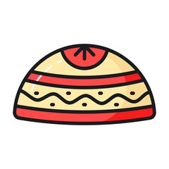 Muslim traditional cap vector design in modern style, easy to use icon