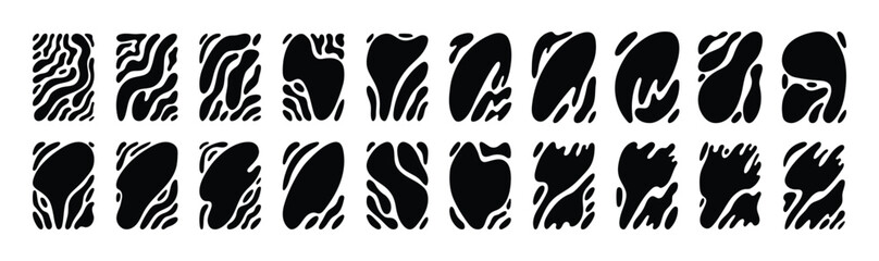 Big set of organic shapes. Vector blobs isolated on white. Can be used as photo masks.