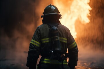 Firefighters at work, made with generated ai