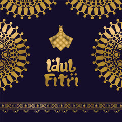 Eid al fitr arabesque flower pattern banner greeting