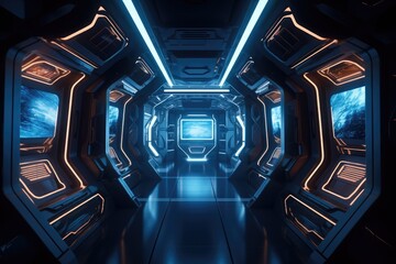 Fototapeta premium Inside a spaceshup , made with generated ai