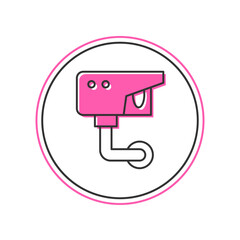 Filled outline Security camera icon isolated on white background. Vector