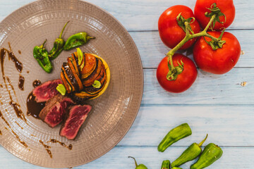 vegetables and meat on a plate
