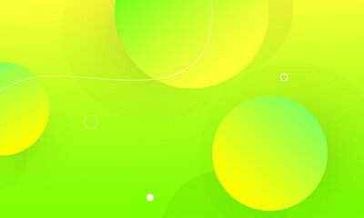 Abstract yellow and green background with circles. Eps10 vector