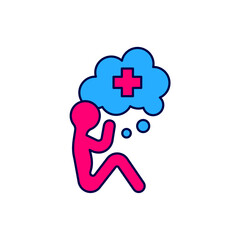 Filled outline Helping hand icon isolated on white background. Vector