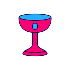 Filled outline Christian chalice icon isolated on white background. Christianity icon. Happy Easter. Vector