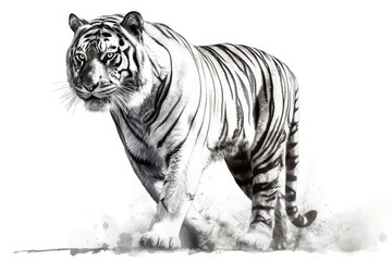 white tiger on black
