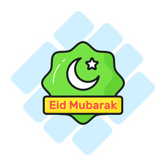 Eid mubarak vector design in modern and trendy style, easy to use icon