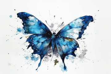 Obraz na płótnie Canvas blue butterfly isolated on white