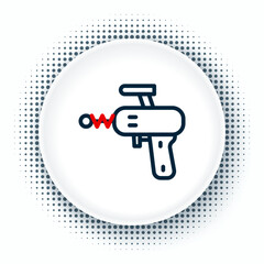 Line Ray gun icon isolated on white background. Laser weapon. Space blaster. Colorful outline concept. Vector