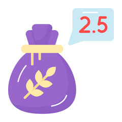 Grain sack with chat bubble denoting concept of zakat vector