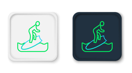 Line Surfboard icon isolated on white background. Surfing board. Extreme sport. Sport equipment. Colorful outline concept. Vector