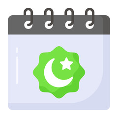 Moon and star with calendar showing concept of ramadan calendar