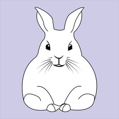 Fototapeta na wymiar A cute rabbit is sitting Styles Drawing for color books 