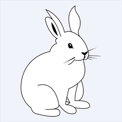A cute rabbit is sitting Styles Drawing for color books 