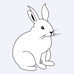 Obraz premium A cute rabbit is sitting Styles Drawing for color books 