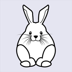 A cute rabbit is sitting Styles Drawing for color books 
