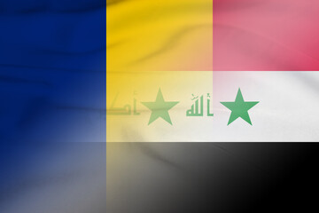 Romania and Iraq government flag transborder contract IRQ ROU