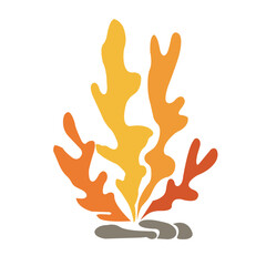 Seaweed, coral and sea grass flat design vector for decoration on Aquatic plant.