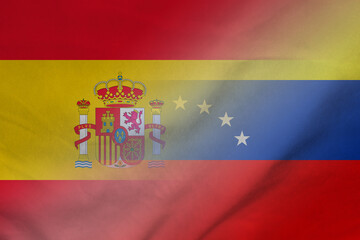 Spain and Venezuela government flag transborder negotiation VEN ESP