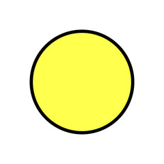 Isolated yellow round circle safety caution danger attention blank empty copy space street or industrial sign