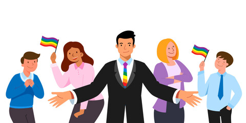 Happy pride month LBGTQ concept. Pride month with rainbow flag.