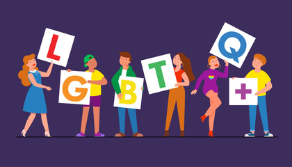 Happy pride month LBGTQ concept. Pride month with rainbow flag.