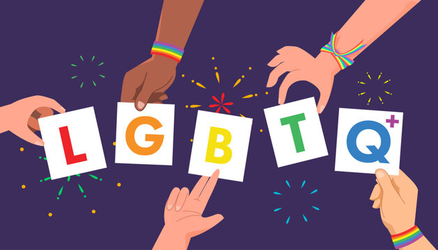 Happy pride month LBGTQ concept. Pride month with rainbow flag.