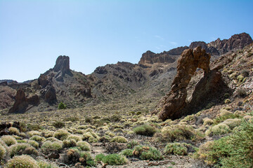 The rock " Zapato de la Reina " in the National Park del Teide on Tenerife