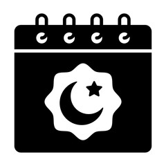 Moon and star with calendar showing concept of ramadan calendar