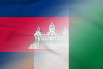 Cambodia and Ivory Coast official flag international contract CIV BTN