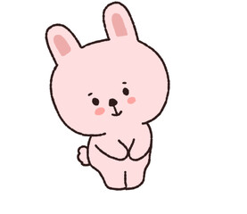 pink bunny cute doodle