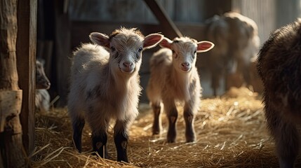 Beautiful Farm Friends, A collection of photographs showcasing the cute and curious animals that call the farm their home, illustration Generative AI