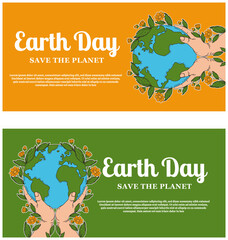 flat mother earth day banner
