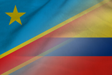 Democratic Republic of the Congo and Colombia political flag transborder contract COL COG