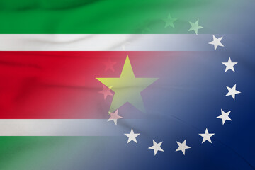 Suriname and Cook islands political flag international relations COK SUR