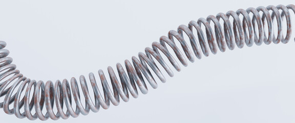 3D render of Spiral telephone cable isolated on white.