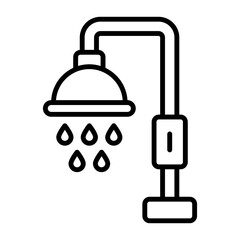 An amazing vector of shower with water drops, icon of taking ghusl