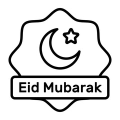 Eid mubarak vector design in modern and trendy style, easy to use icon