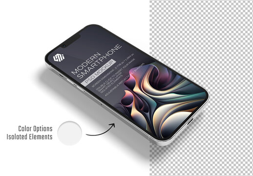 Smartphone Mockup with Editable Colors and Transparent Background