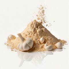 Obraz na płótnie Canvas Pile of garlic powder on white, created with generative aI