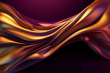 Purple and gold wave background, created with generative AI
