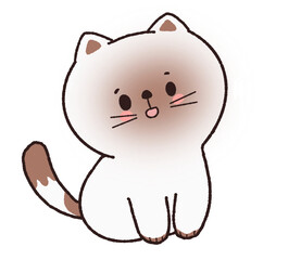 Cat cartoon brown face doodle
