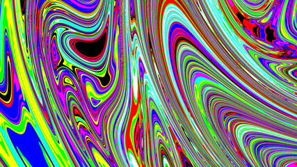 Abstract psychedelic texture, Trippy strip acid pattern. Neon color wavy background