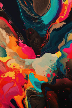 Psychedelic Design Art Colorful Background. Generative AI